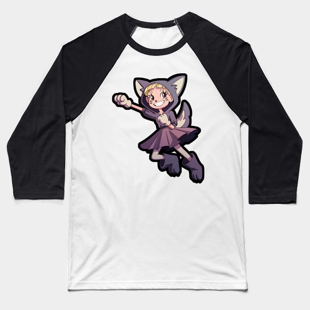 Husky Cosplay Girl Baseball T-Shirt by PaperRain